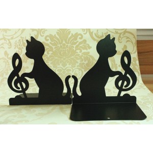 1Pair Music Notation Metal Bookends Creative Crafts Book Stand  Home Offce Decor   182246713882
